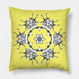 40C Unique Black White Abstract Mandala Pillow