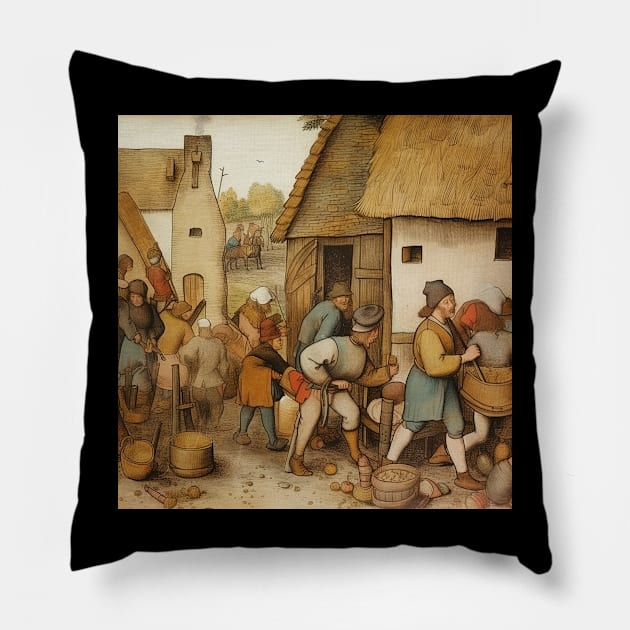 Pieter Bruegel Pillow by ComicsFactory