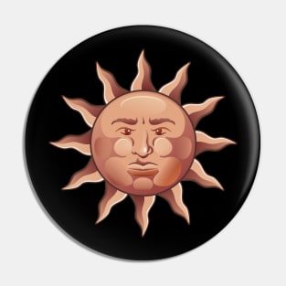 Sun with Man Face Pin
