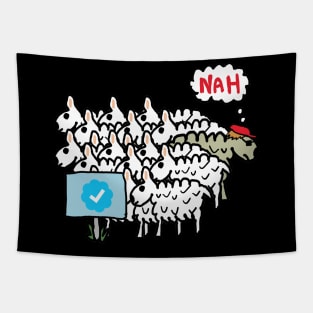 Anti Blue Check Mark Tapestry