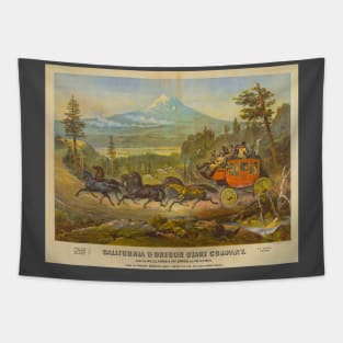 Old Time Stage Coach Tapestry