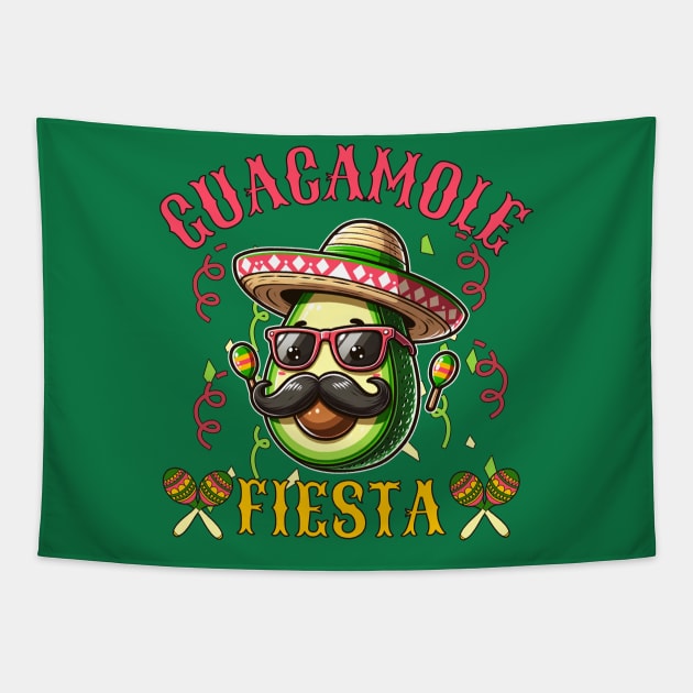 Guacamole Fiesta Cool Avocado Tapestry by Odetee