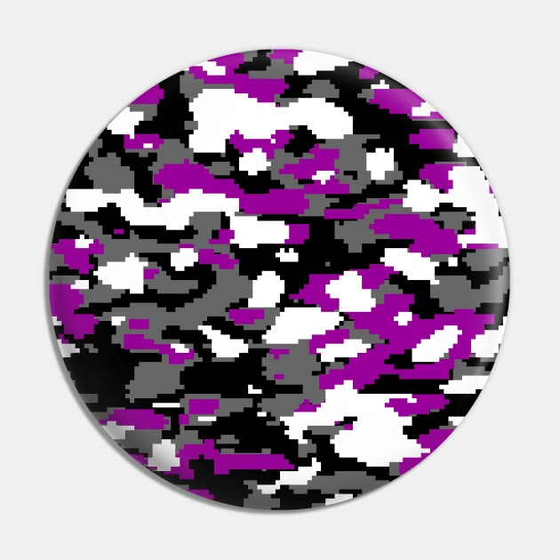 Purple Camo pattern digital Camouflage Pin by Tshirtstory