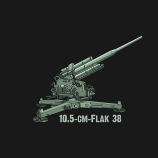 10.5-cm-Flak 38 German Army WW2 Anti-aircraft Gun Diagram Gift T-Shirt