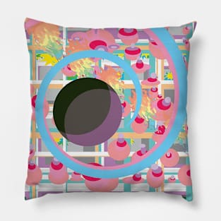 Odd Shapes in a Crowded Space Pillow