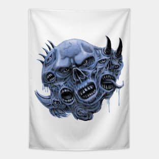 Zombie Mutant Morph Monster Blue Tapestry