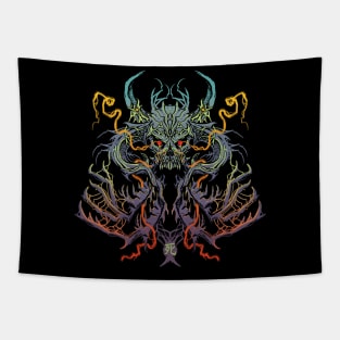 SAMURAI DEMON SKULL MASK Tapestry