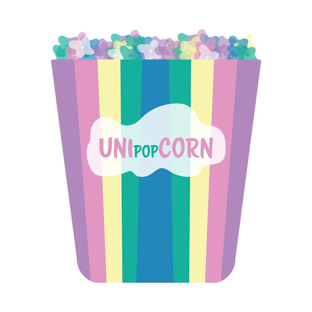 UNIpopCORN Colorful Rainbow unicorn popcorn by sigdesign