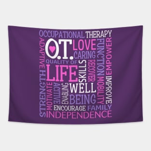 OT Occupational Therapy Occupational Therapist Gift Pink Purple Tapestry