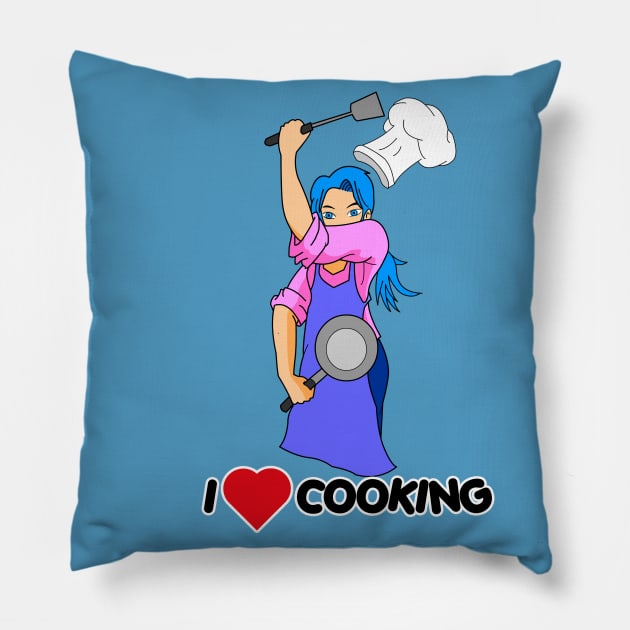 I Love Cooking Pillow by iQdesign