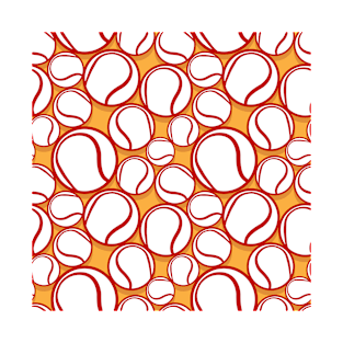 Orange Tennis Ball Pattern T-Shirt