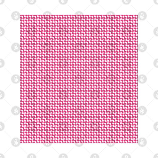 Hounds Tooth Check Pink and White Houndstooth Pattern by squeakyricardo