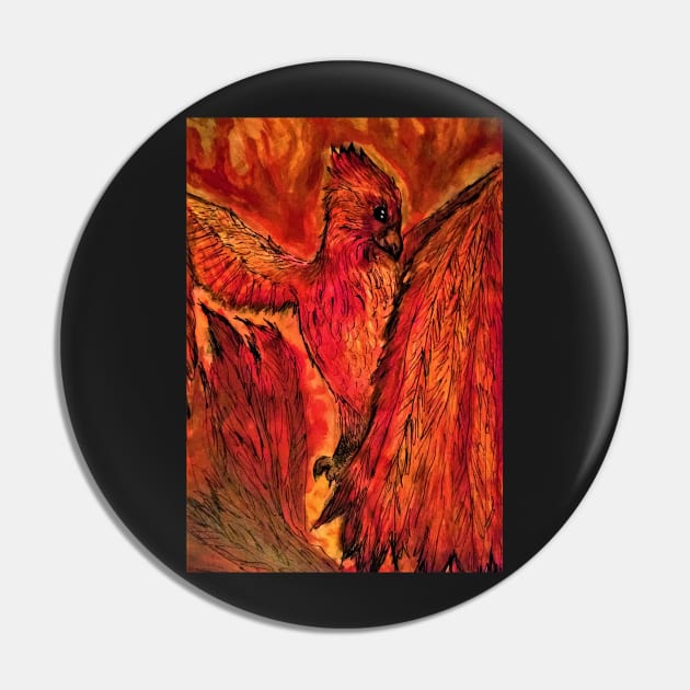 Red Phoenix Pin by YaebaArts