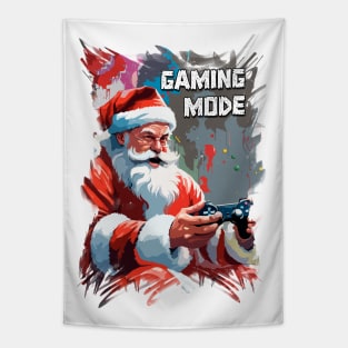 Santa Claus  Funny Gamer Playing Video Games on XMAS Tapestry