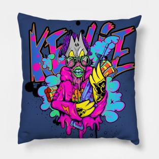 Dope masked off Slluks character is ready for war illustration Pillow