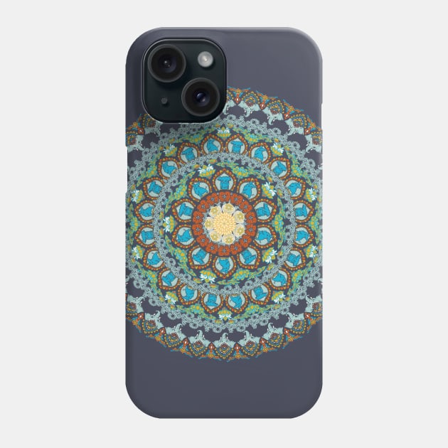 Elephant yoga Medallion Phone Case by huebucket