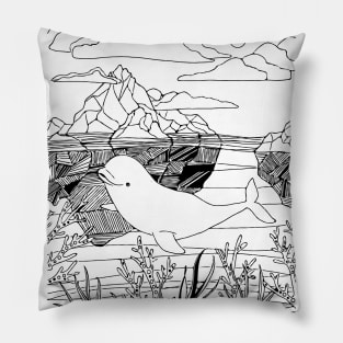 Baby Beluga and Glaciers Pillow