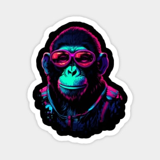 Digitally Distressed Space Chimp Magnet