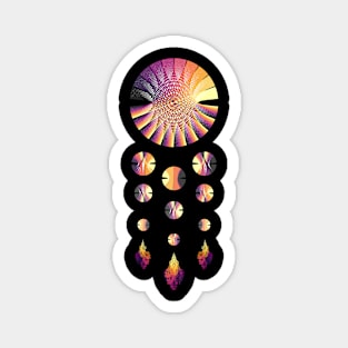 Dream Catcher | Volcano Graphs Black Red Yellow (Black) Magnet