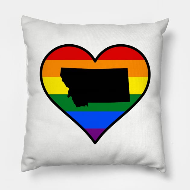 Montana Gay Pride Heart Pillow by fearcity