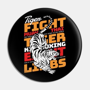 Kickboxing Tiger Tattoo Muay Thai Fight Pin