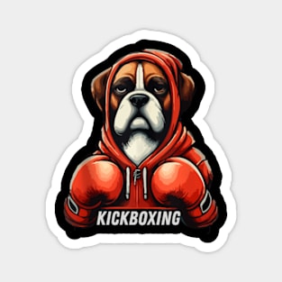 Funny Kickboxing or Boxing Boxer Dog Magnet