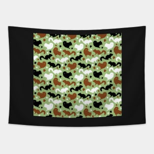 Squirrels Pattern in Green Red Squirrels Black Squirrel Repeating Patterns Tapestry