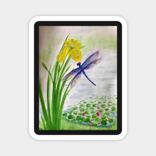 Dragonfly pond life Magnet