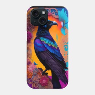 Floral Design with Flowers - Raven Crow Black Birds Phone Case