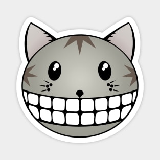 Cheshire Grey Tabby Cat Smile Magnet