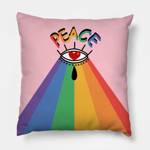 PEACE Pillow by MAYRAREINART