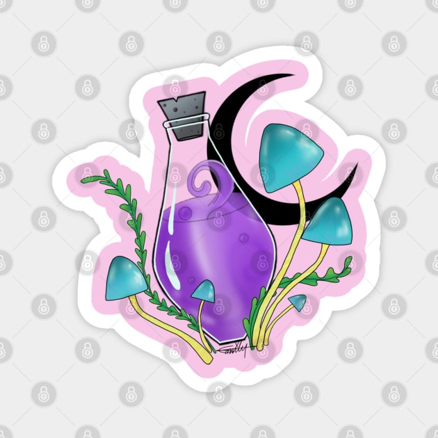 Mushroom potion bottle Magnet by CraftKrazie