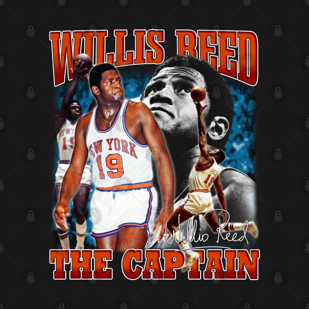 Willis Reed The Captain Basketball Legend Signature Vintage Retro 80s 90s Bootleg Rap Style by CarDE