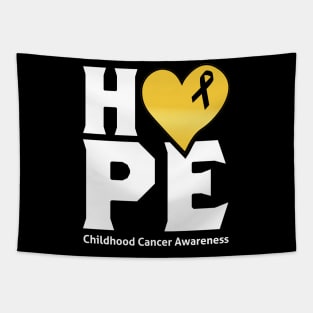 Hope For A Cure Childhood Cancer Awareness Support Childhood Cancer Warrior Gifts Tapestry