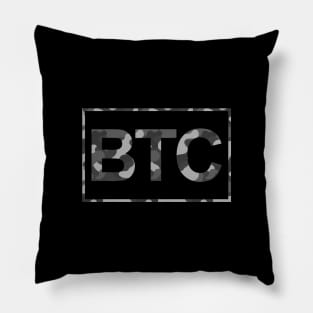 Bitcoin Black and White Camo Pillow