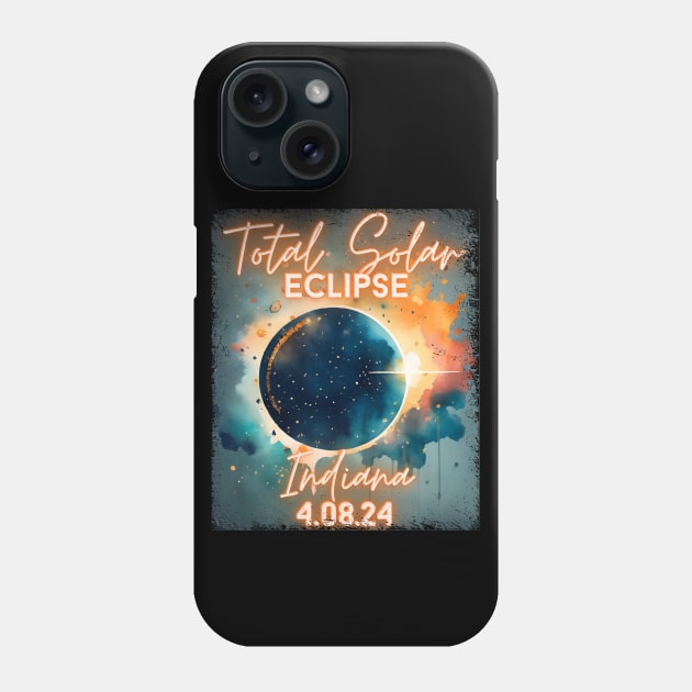 Total Solar Eclipse 2024 Indiana Art Science Men Women Kids Phone Case by AimArtStudio