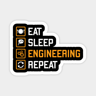 Eat sleep engineering repeat Magnet