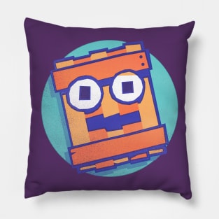 Brown Wood Robot Pillow