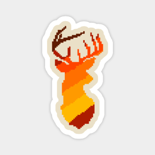 Pixel Art Deer Hunter Sunset for Deer Hunting Magnet