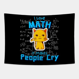 I Love Math Funny Mathematician Cat Formulas Geek Tapestry