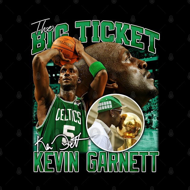 Kevin Garnett The Big Ticket Basketball Signature Vintage Retro 80s 90s Bootleg Rap Style by CarDE