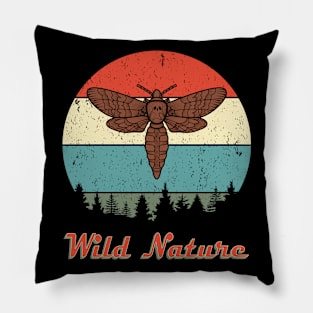 Wild Nature Moth Brown Abstract Sunset Pillow