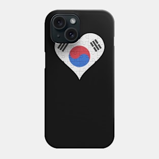 South Korean Jigsaw Puzzle Heart Design - Gift for South Korean With South Korea Roots Phone Case