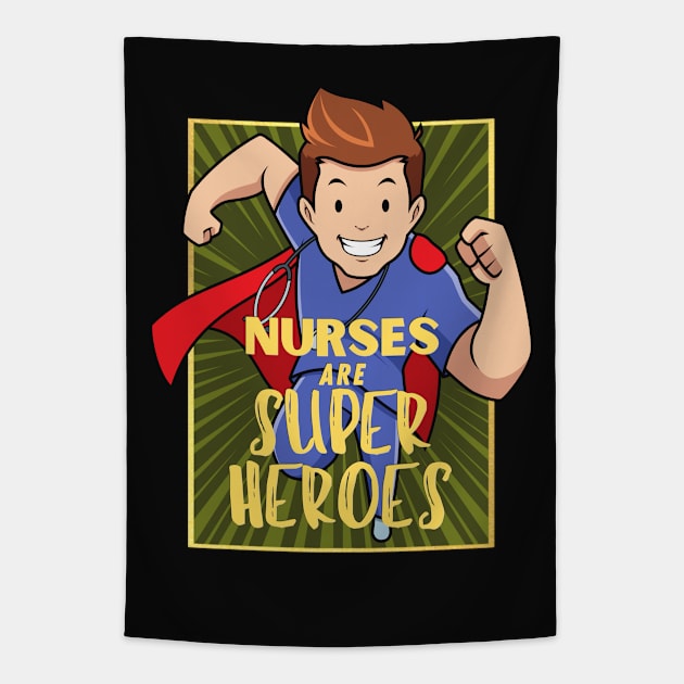 Nurses are superheroes Tapestry by Clutterbooke