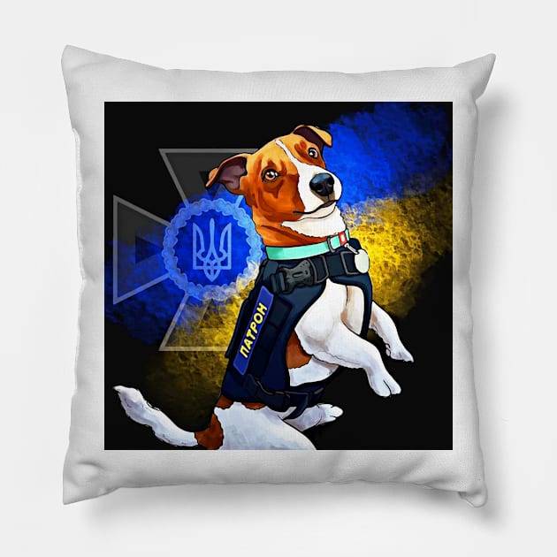 Sapper Dog Stand Ukraine The Profit Go to Help Ukrainian Children Affected by Military Aggression Pillow by ZiggyPrint