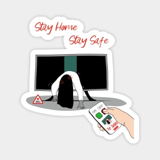 japan ghost Sadako Stay home & stay safe_covid19 Lockdown Magnet