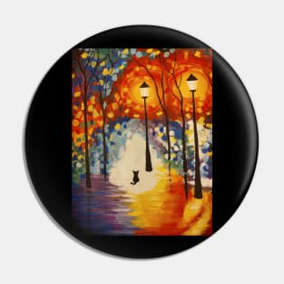 Stray Cat at Night Pin