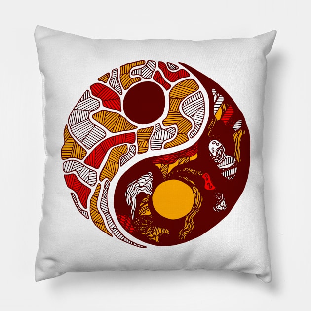 Orad Abstract Yin Yang Pillow by kenallouis