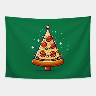 Pizza Slice Christmas Tree Tapestry