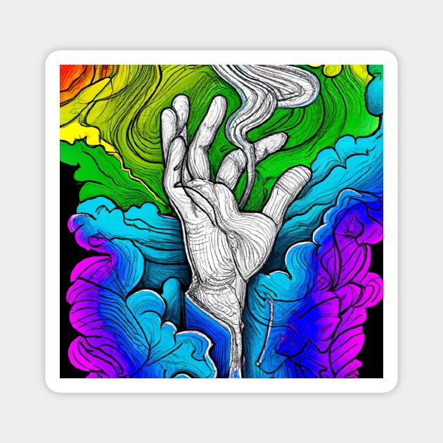 Trippy Hand Magnet by Minelauvart